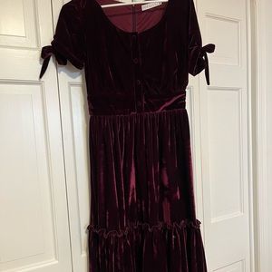 Ivy City Co Burgundy Velvet Dress